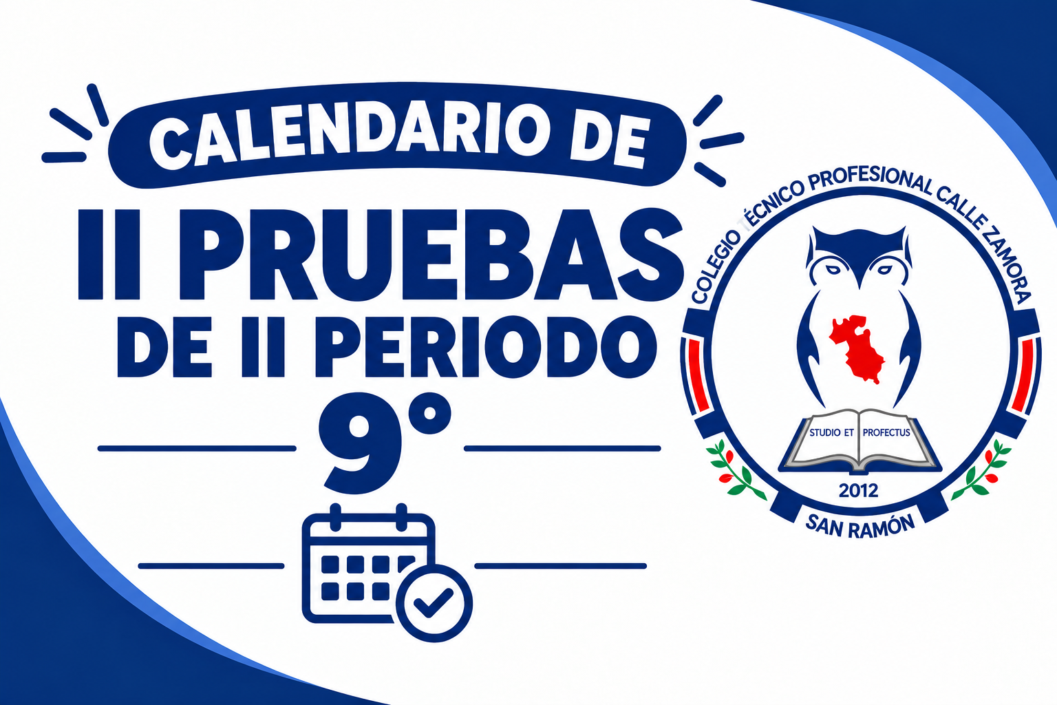 Calendario II Pruebas II Período 9°