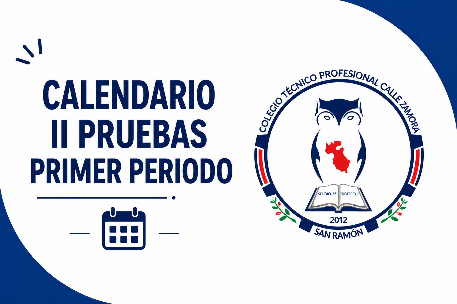 Calendario II pruebas primer período